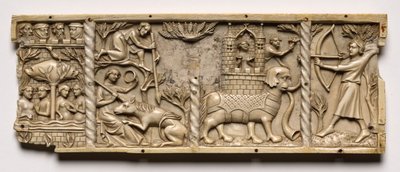 Panel från en kista med scener från Courtly Romances, 1330-1350 eller senare. av Unbekannt