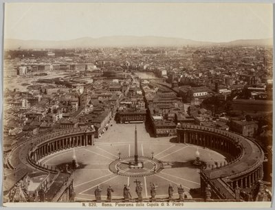 Panorama från Peterskyrkan, Rom, ca. 1860-talet. av Unbekannt