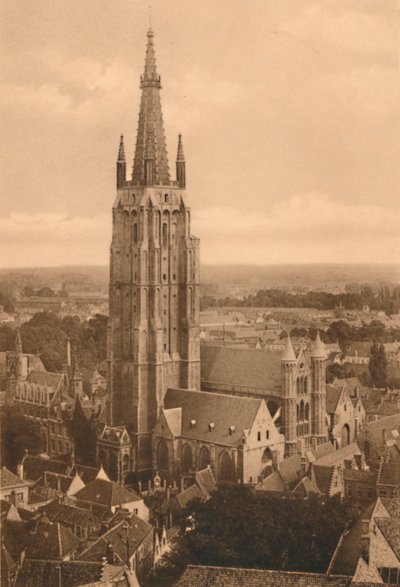 Panorama och kyrkan Notre-Dame, c1928 av Unbekannt