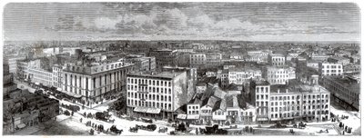 Panorama över Chicago från toppen av stadshuset, USA, 1871 av Unbekannt