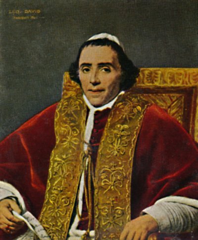 Påven Pius VII 1740-1823. - Målning av David, 1934. av Unbekannt
