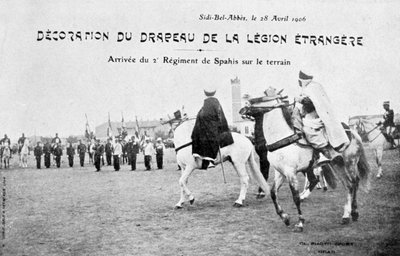 Paradering av den franska främlingslegionens flagga, Sidi Bel Abbes, Algeriet, 28 april 1906 av Unbekannt