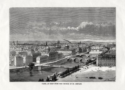 Paris, sett från kyrkan St Gervais, Frankrike, 1879 av Unbekannt