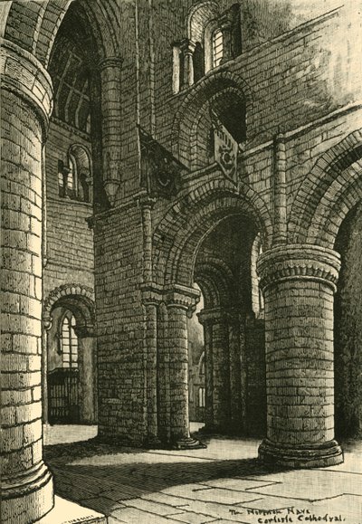 Del av långhuset, Carlisle Cathedral, 1898. av Unbekannt