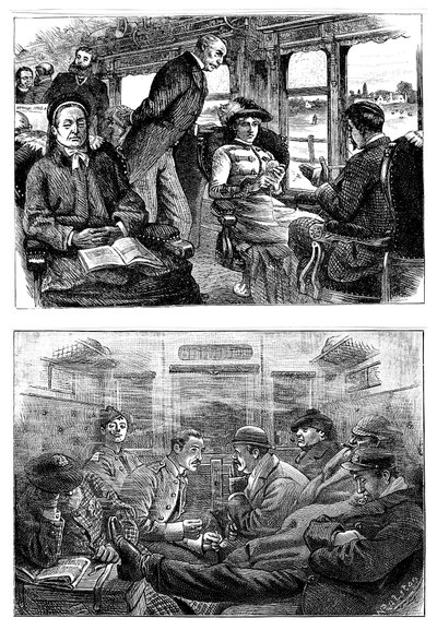 Passagerare på ett tåg från London till Glasgow, 1884 av Unbekannt