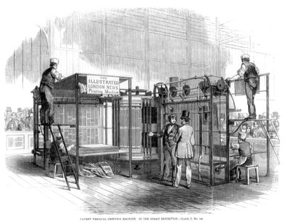 Patent vertikal tryckmaskin, Great Exhibition, London, 1851 av Unbekannt
