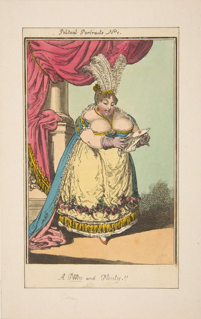 Peace Piece and Plenty Politiska porträtt nr 1, ca. 1820. av Unbekannt