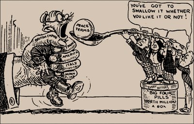 Fredsvillkor. Du måste svälja den vare sig du vill eller inte, 1919. av Unbekannt