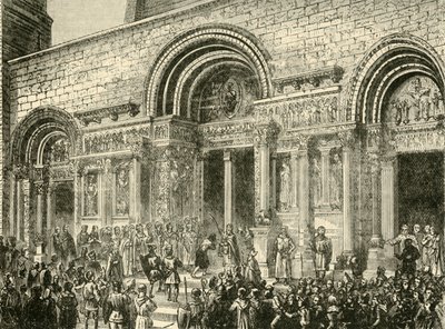 Bosättning av Raymond VI., greve av Toulouse, c1209, 1890. av Unbekannt