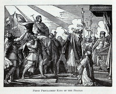 Pepin utropades till frankernas kung, 1882 av Unbekannt