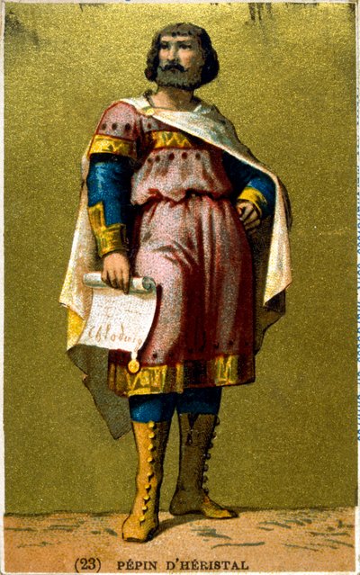 Pepin dHeristal, frankisk härskare, 1800-talet av Unbekannt
