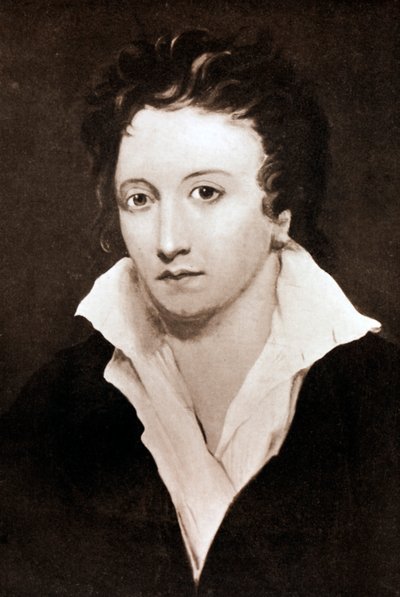Percy Bysshe Shelley, engelsk romantisk poet, 1800-talet av Unbekannt