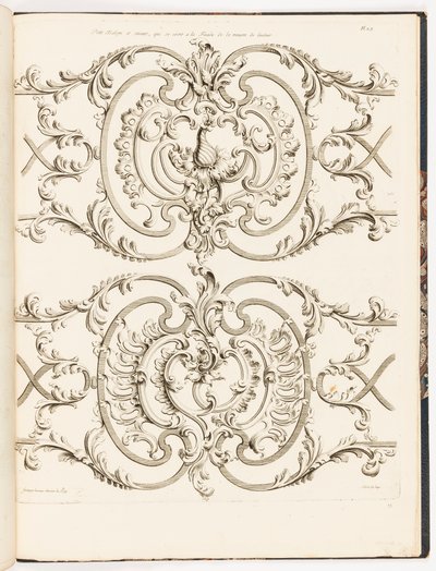 Petit Balçon och Next, som ser fasaden på författarens hus (liten balkong och annat grillverk från Jean Lamours bostad), pl. 23 i samling av låssmedarbeten av Unbekannt