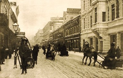 Petrovkagatan på vintern, Moskva, Ryssland, 1912 av Unbekannt