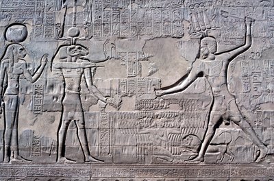 Farao slår sina fiender, Khnumtemplet, ptolemaiska och romerska perioder av Unbekannt