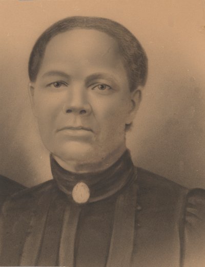Fotografiskt porträtt med krita av Roseanna May, sent 1800-tal. av Unbekannt