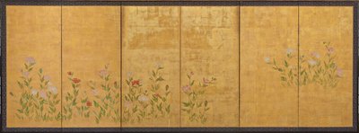 Rosa och röda vallmo, Edo-perioden, 1615-1868. av Unbekannt