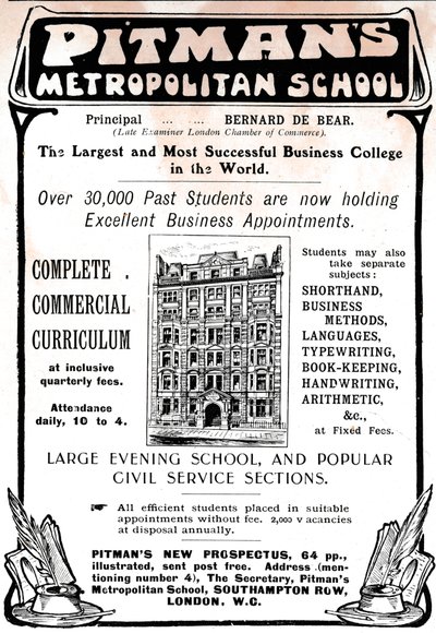 Pitmans Metropolitan School, 1906. av Unbekannt