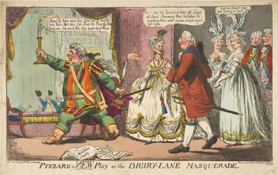 Pizzaro a New Play eller Drury-Lane Masquerade, 11 juni 1799. av Unbekannt
