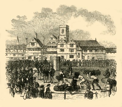 Plats för avrättning i Old Smithfield, c1872. av Unbekannt