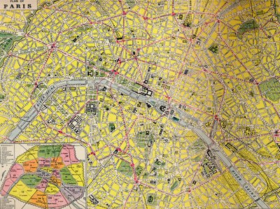 Plan av Paris - Central District of the City of Light, c1930-talet av Unbekannt