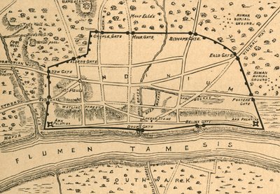 Plan över det romerska London, 1897. av Unbekannt