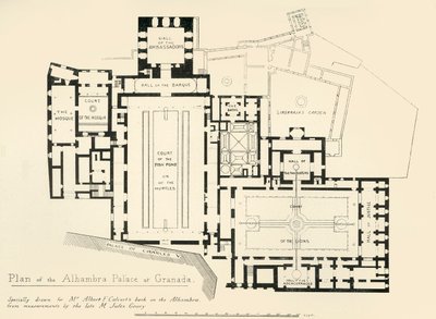 Plan över Alhambra-palatset i Granada, 1800-talet, 1907. av Unbekannt
