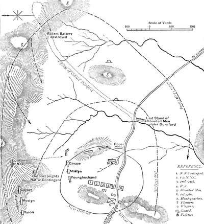 Plan för slaget vid Isandhlwana, 22 januari 1879, c1880 av Unbekannt
