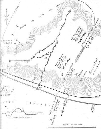 Plan för slaget vid Tel-El-Kebir, 13 september 1882, c1882. av Unbekannt