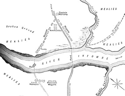 Plan för katastrofen vid floden Intombe 12 mars 1879, c1880 av Unbekannt