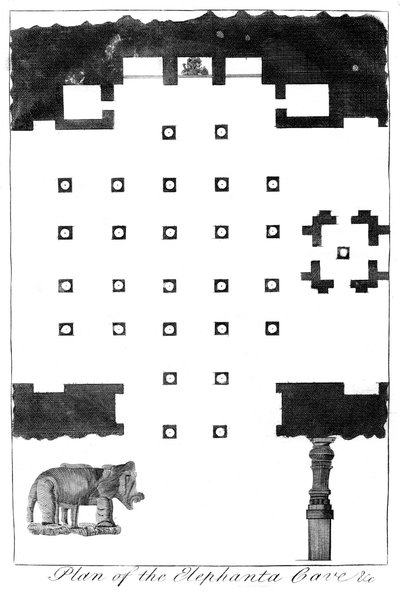 Plan för Elephanta-grottorna, Indien, 1799 av Unbekannt
