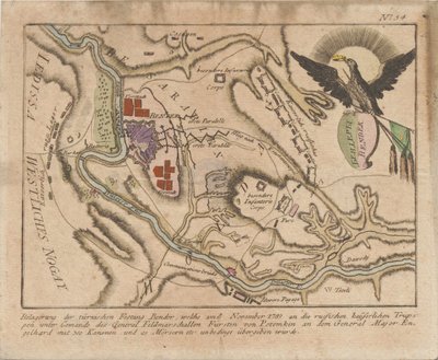 Plan för den ryska arméns belägring av den turkiska fästningen Bender i november 1789, 1789. av Unbekannt
