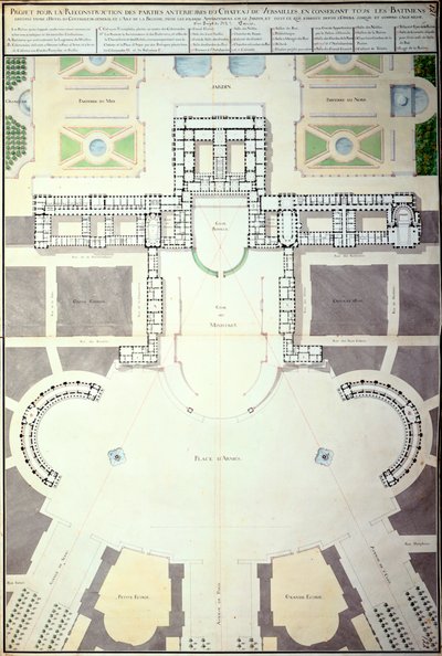 Planer för omvandlingen av Versailles, Frankrike, 1780 av Unbekannt