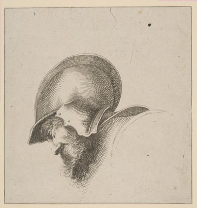 Plåt 10: chef för en soldat, från Drawing Basics I principii del disegno, efter 1641. av Unbekannt