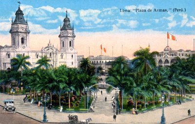 Plaza de Armas, Lima, Peru, tidigt 1900-tal av Unbekannt