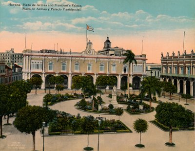 Plaza de Armas och presidentpalatset, Havanna, Kuba, c1920. av Unbekannt