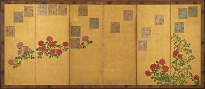 Diktpapper och rosor, Edo-perioden, 1615-1868. av Unbekannt