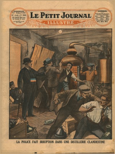 Polisrazzia mot ett olagligt destilleri, 1930. av Unbekannt