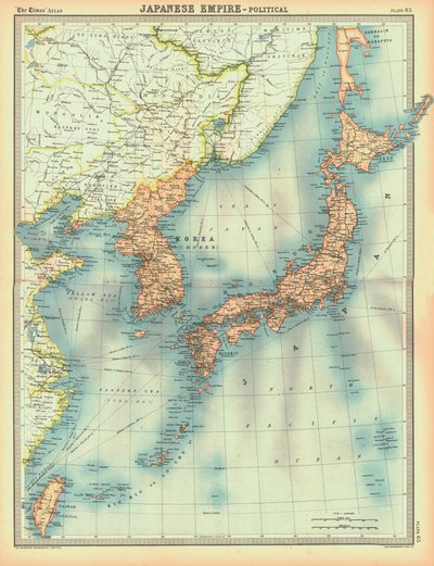 Politisk karta över det japanska imperiet, tidigt 1900-tal av Unbekannt
