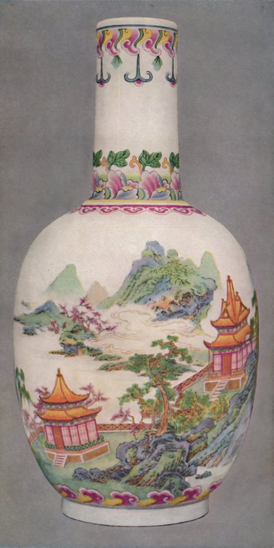 Porslinsflaska i Ku Yueh Hsuan-stil. Chien Long Period, 1736-1796, 1928 av Unbekannt