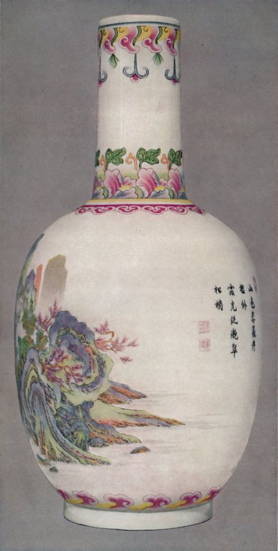 Porslinsflaska i Ku Yueh Hsuan-stil. Chien Long Period, 1736-1796, 1928 av Unbekannt