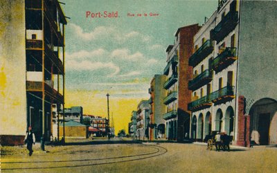 Port Said. Stationsgatan, c1900 av Unbekannt