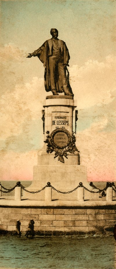 Port Said. - Staty av Ferdinand de Lesseps, c1918-c1939. av Unbekannt