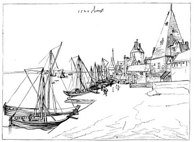 Antwerpens hamn 1520 av Unbekannt