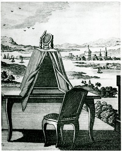Portabel tält typ av camera obscura, 1764 av Unbekannt