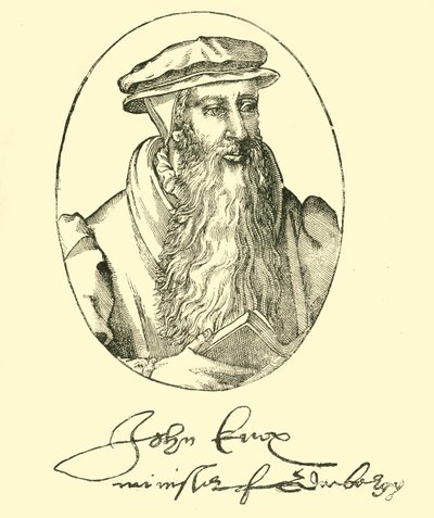 Porträtt och autograf av John Knox, c1550-1560, 1890. av Unbekannt