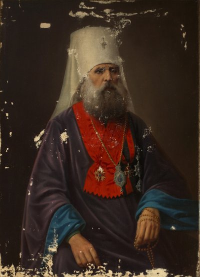 Porträtt av ärkebiskop Iriney Klementyevsky av Pskov 1753-1818, tidigt 1800-tal av Unbekannt
