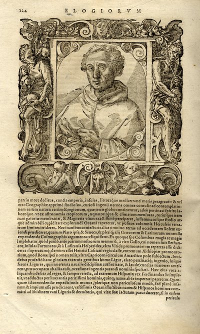 Porträtt av Christopher Columbus. Från Paolo Giovio av Unbekannt
