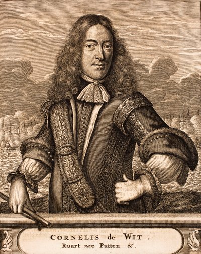 Porträtt av Cornelis de Witt 1623-1672 Från: Krigsscenen, 1675. av Unbekannt