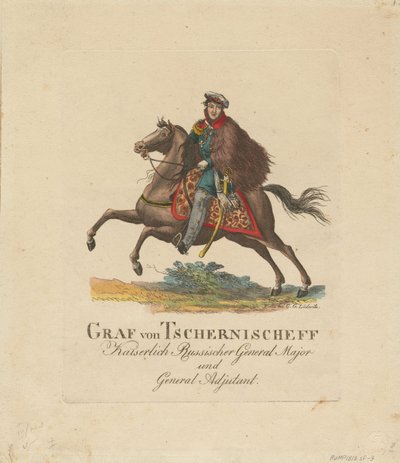 Porträtt av greve Alexander Ivanovich Chernyshov 1786-1857, 1813 av Unbekannt